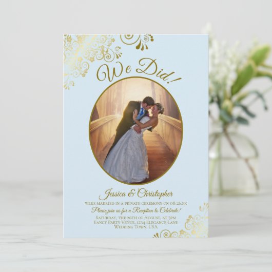 Dat hebben we gedaan. Ontvangst van powder Blue en Kaart (Staand voorkant)