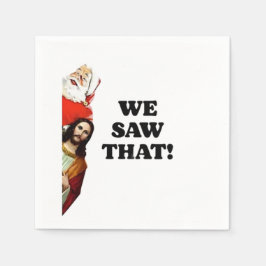 DAT HEBBEN WE GEZIEN! De Kerstman en Jezus kijken  Servet