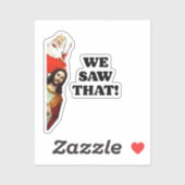 DAT HEBBEN WE GEZIEN! De Kerstman en Jezus kijken  Sticker (Vel)