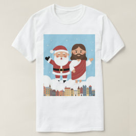 DAT HEBBEN WE GEZIEN! De Kerstman en Jezus kijken  T-shirt