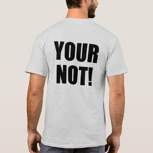 Dat heet! Je niet! Excellentie in Good Grammar T-shirt (Achterkant)