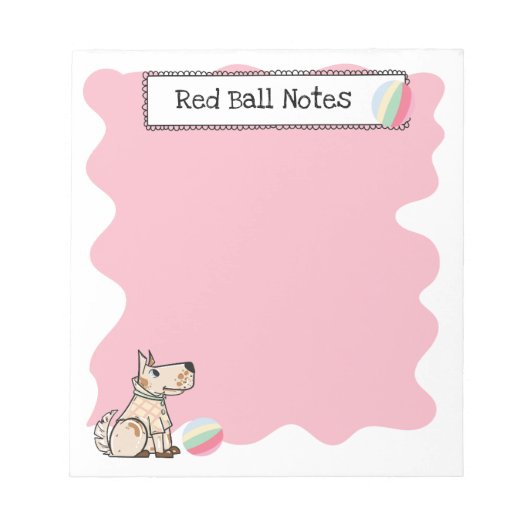 Dat Hondenleven Hond Bal Rode Notitieblok (Voorkant)