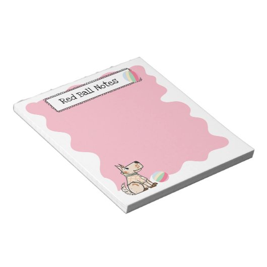 Dat Hondenleven Hondenbal Rood Notitieblok (Schuin)