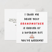 Dat ik je oma ben, is genoeg voor een verjaardag feestdagenkaart (Voorkant / Achterkant)