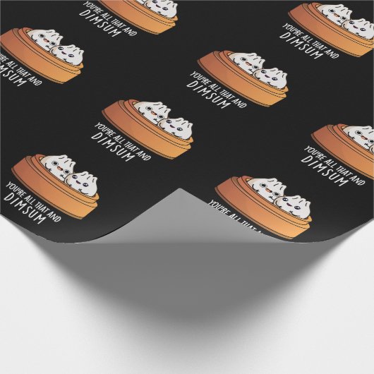 Dat is alles en Dimsum Funny Food Pun Dark BG Cadeaupapier (Hoek)