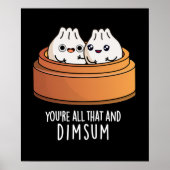 Dat is alles en Dimsum Funny Food Pun Dark BG Poster (Voorkant)