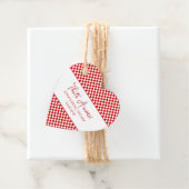 Dat is Amor Italiaans Bruiloftsontbijt Rood Gingha Bedankjes Labels (In situ)