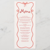Dat is Amor Italiaans Handgetekend Rood Bruiloftsf Menu (Voorkant)