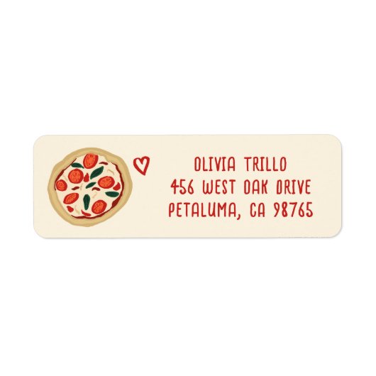 Dat is Amor Italiaanse Pizza Aangepast Trouwadres Etiket (Voorkant)