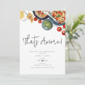 Dat is amore! Aquarel Italiaans Eten Betrokkenheid Kaart (Staand voorkant)