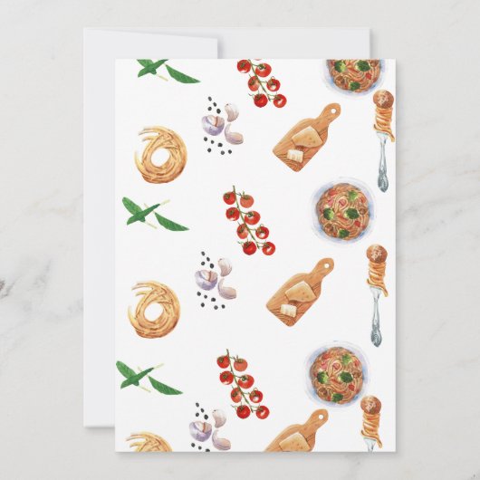 Dat is amore! Aquarel Italiaans Eten Betrokkenheid Kaart (Achterkant)