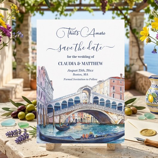 Dat is Amore Aquarel Venetië Bewaar de Datum Save The Date