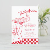 Dat is Amore Bachelorette Pizza Uitnodiging (Staand voorkant)