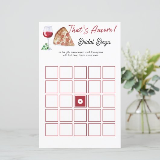 Dat is Amore Bingo Vrijgezellenfeest Game (Staand voorkant)