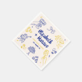 Dat is Amore! Blauw en geel Italiaans Verloving Servet (Hoek)