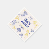 Dat is Amore! Blauw en geel Italiaans Verloving Servet (Hoek)