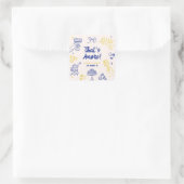 Dat is Amore! Blauw en geel Italiaans Verloving Vierkante Sticker (Tas)