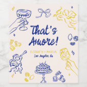 Dat is Amore! Blauw en geel Wijn Etiket (Enkel label)