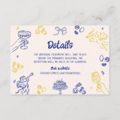 Dat is Amore! Blauw & Geel Italiaans Details Informatiekaartje (Voorkant)