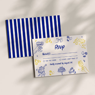 Dat is Amore! Blauw & Geel Italiaans RSVP Informatiekaartje