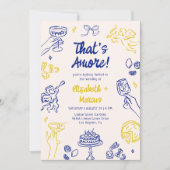 Dat is Amore! Blauw & Geel Italiaanse bruiloft Kaart (Voorkant)