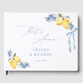 Dat is Amore Blauwe Strik Citroenen Italiaanse Bru Gastenboek (Voorkant)