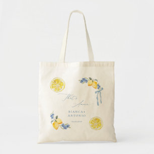 Dat is Amore Blauwe Strik Citroenen Italiaanse Tro Tote Bag