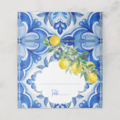 Dat is amore Blauwe tegel citroen Italiaanse bruid Plaatskaartje (Buitenkant ongevouwen)