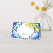 Dat is amore Blauwe tegel citroen Italiaanse bruid Plaatskaartje (Voorkant)