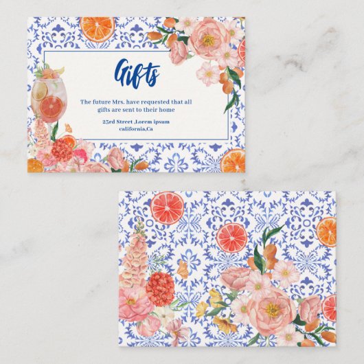 Dat is Amore bloemenspits Vrijgezellenfeest gesche Informatiekaartje (Voorkant / Achterkant)