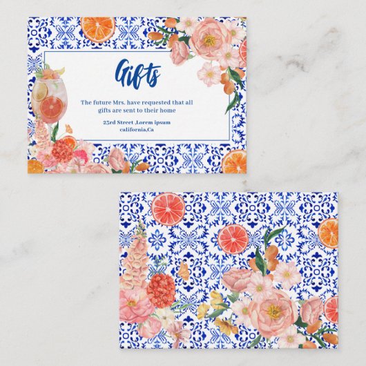 Dat is Amore bloemenspits Vrijgezellenfeest gesche Informatiekaartje (Voorkant / Achterkant)