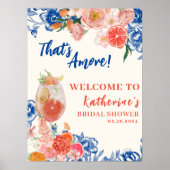 Dat is amore bloemrijke bruidsjonker welkom poster (Voorkant)