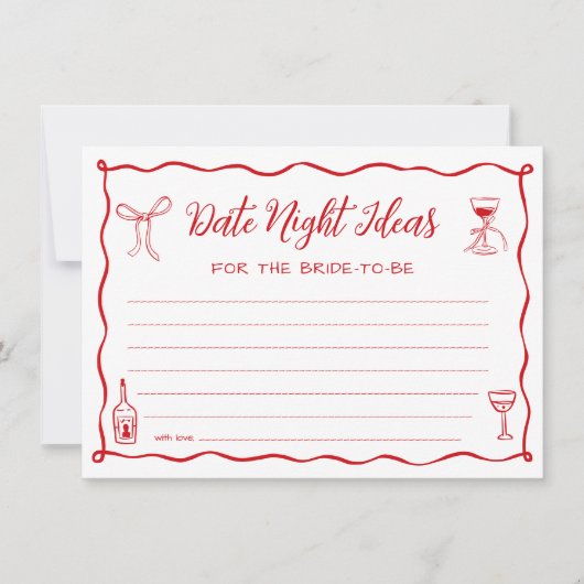 Dat is Amore Bridal Showe Date Night Ideas Kaart (Voorkant)