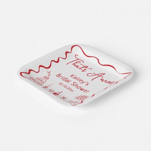 Dat is Amore Bruidsmeisjesfeestje Papieren Bordje (Gebogen)