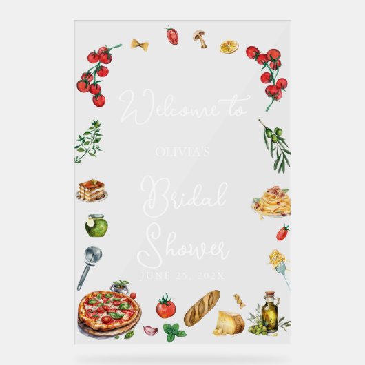 Dat is amore bruidssalon welkomstbord acryl bord (Voorkant)