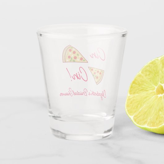 Dat is Amore Bruidsuitnodiging Shot Glas (Achterkant)