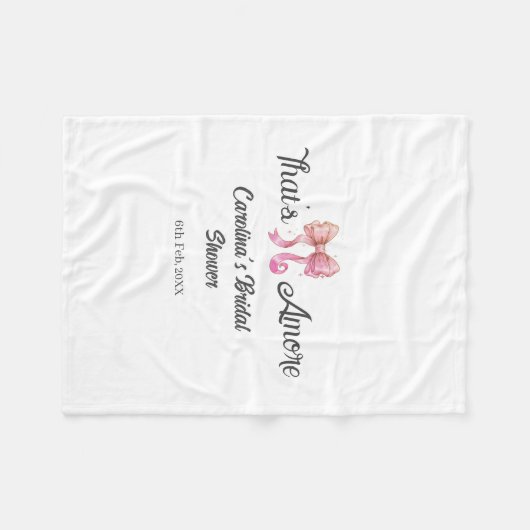 dat is amore bruiloft feest roze retro strik boho  fleece deken (Voorkant (Horizontaal))