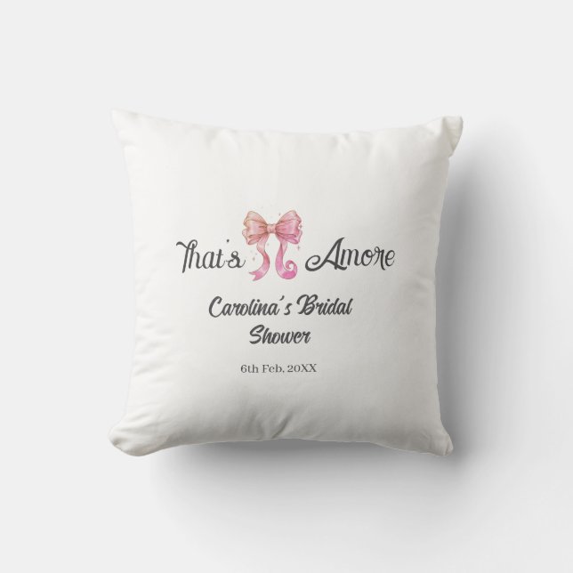 dat is amore bruiloft feest roze retro strik boho  kussen (Voorkant)
