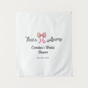 dat is amore bruiloft feest roze retro strik boho wandkleed