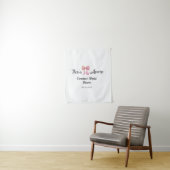 dat is amore bruiloft feest roze retro strik boho wandkleed (In situ)