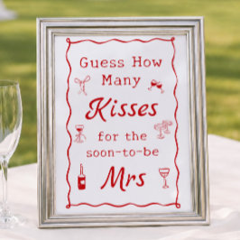 Dat is Amore Bruiloftfeest Raad Hoeveel Kusjes Poster