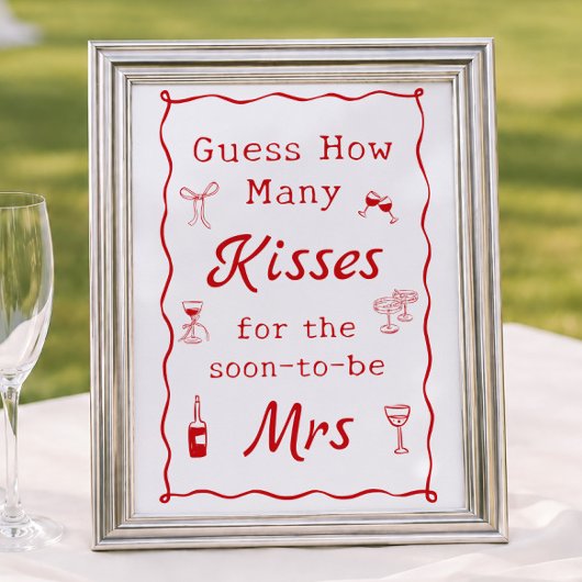 Dat is Amore Bruiloftfeest Raad Hoeveel Kusjes Poster