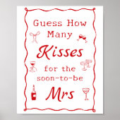 Dat is Amore Bruiloftfeest Raad Hoeveel Kusjes Poster (Voorkant)