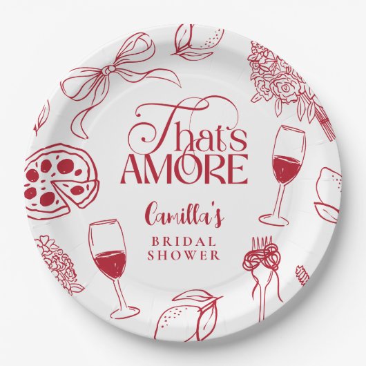 Dat is Amore Bruiloftsborrel Papieren Bordje (Voorkant)