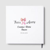 dat is amore bruiloftsborrel roze retro strik boho gastenboek (Achterkant)
