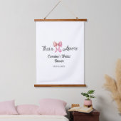 dat is amore bruiloftsborrel roze retro strik boho hangend wandkleed (Slaapkamer)