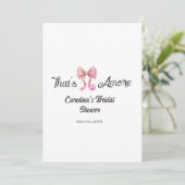 dat is amore bruiloftsborrel roze retro strik boho kaart (Staand voorkant)