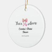 dat is amore bruiloftsborrel roze retro strik boho keramisch ornament (Links)