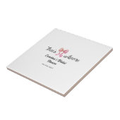 dat is amore bruiloftsborrel roze retro strik boho tegeltje (Zijkant)