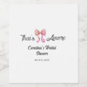 dat is amore bruiloftsborrel roze retro strik boho wijn etiket (Enkel label)
